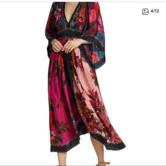 FARM Rio Floral Maxi Dress - Pink and Black - Picture 3 of 10